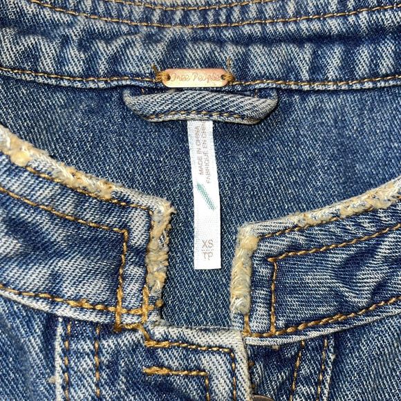 Free People XS Denim Festival Vest with Lace-up Back Detail - Picture 6 of 6